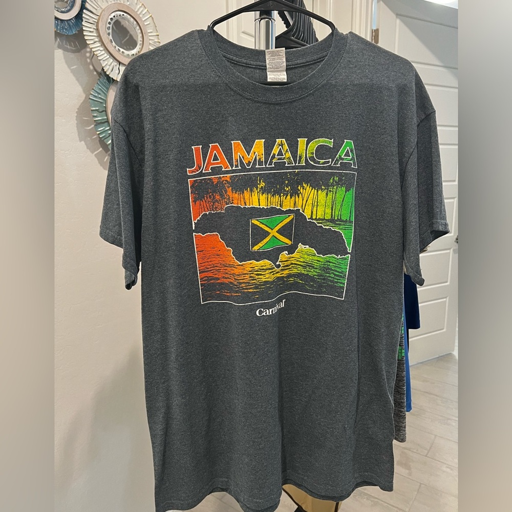 Large - Grey short sleeve Jamaica shirt